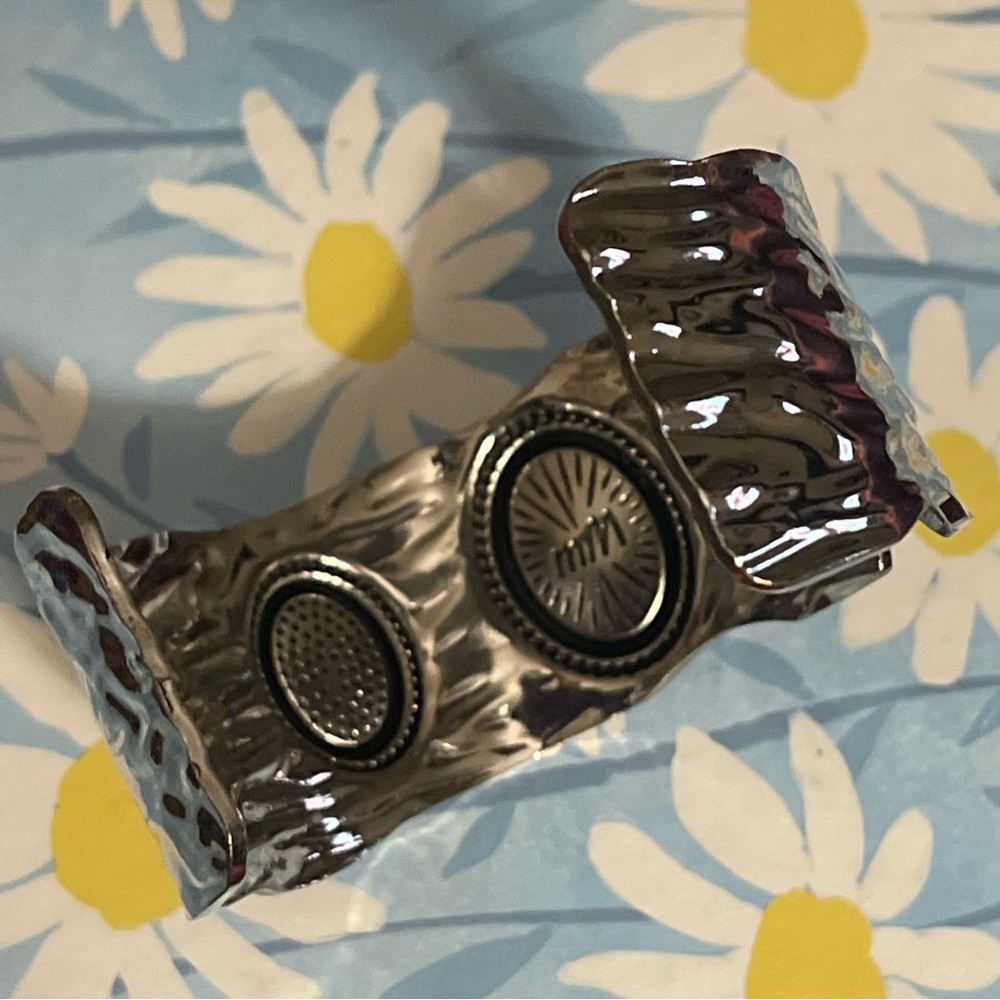 New Handmade Western Sterling Silver Signed Natural Turquoise Bangle Bracelet - Picture 6 of 12